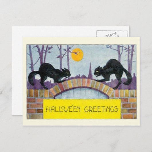 Hallowe’en Greetings Postkarte (Vorne/Hinten)