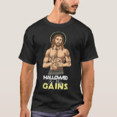Hallowed Be Thy Gewinn Jesus Weight Lifting Workou T-Shirt (Vorderseite)