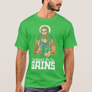 Hallowed Behy Gewinne Lustiger Muskel Jesus Gewich T-Shirt