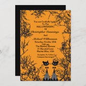 Hallowedding Cats Wedding Invitation (2M) Einladung (Vorne/Hinten)