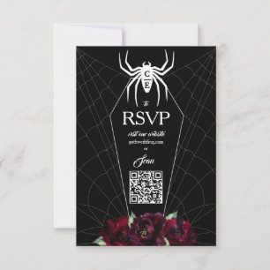 Hallowedding Spinnennetz Sarg Schwarz Weiß   RSVP Karte