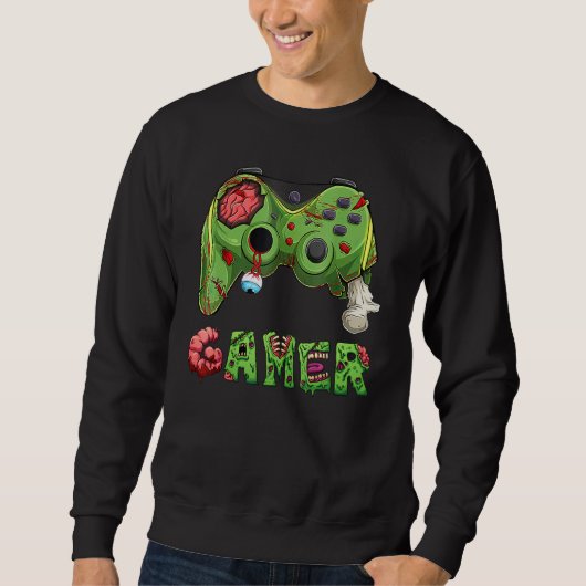 Hallowee Gamer Zombie Video Game Player Controller Sweatshirt (Vorderseite)