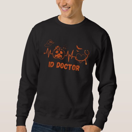 Hallowee Pumpkin ID Doctor Stethoscope Heartbeat M Sweatshirt (Vorderseite)