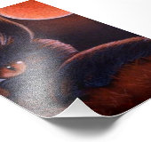 HALLOWEE SCHWARZE KATZE MIT ORANGE MOON 4" X 6" DR FOTODRUCK (Ecke)