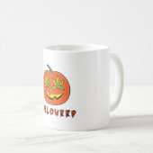 Halloweed Funny Hippie Pumpkin Halloween Kaffeetasse (VorderseiteRechts)