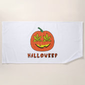 Halloweed Funny Hippie Pumpkin Halloween Strandtuch (Vorderseite)