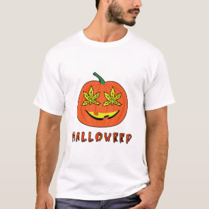 Halloweed Lustiger Hippie-Kürbis Halloween T-Shirt