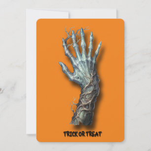 Halloweeen Creepy Spooky Zombie Hand Einladung