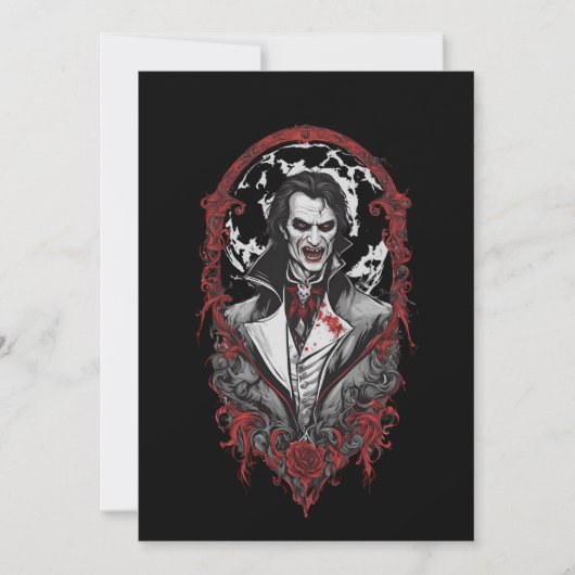 Halloween 12 Vampire, b, beängstigendes Monster, H Einladung (Vorderseite)