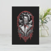 Halloween 12 Vampire, b, beängstigendes Monster, H Einladung (Stehend Vorderseite)