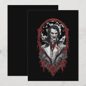 Halloween 12 Vampire, b, beängstigendes Monster, H Einladung (Vorne/Hinten)