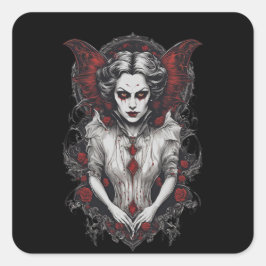 Halloween 13 Vampire, beängstigendes Monster, Quadratischer Aufkleber