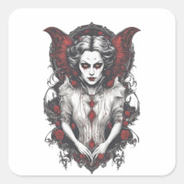 Halloween 13 Vampire, beängstigendes Monster, Quadratischer Aufkleber