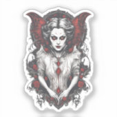 Halloween 13 Vampire, Horror, erschreckender Vampi Aufkleber (Vorderseite)