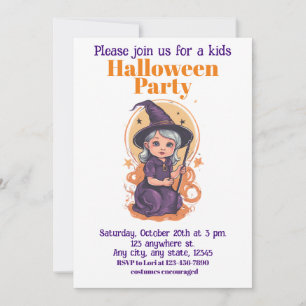 Halloween 14 Kinder, charmante Zauberin Einladung