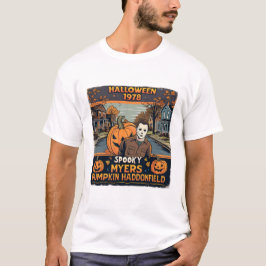 Halloween 1978 Holiday Spooky Myers Pumpkin Haddon T-Shirt