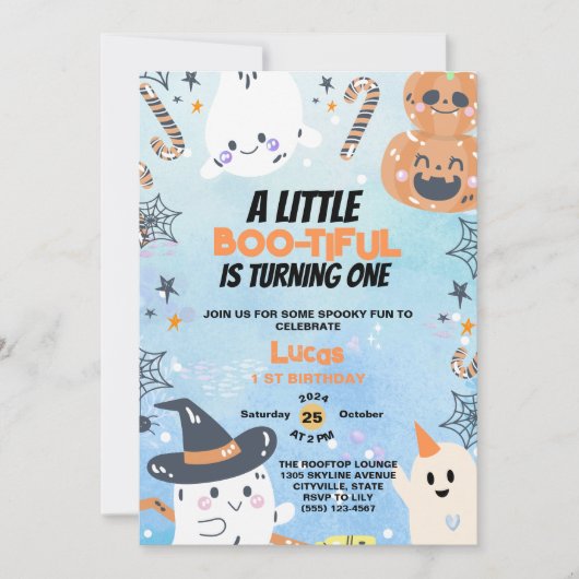 Halloween 1. Geburtstag Einladung (Vorderseite)