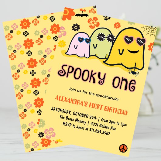 Halloween 1. Geburtstag Einladung Geisterspass 1