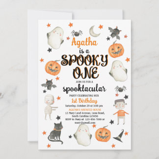 Halloween 1. Geburtstag Einladung Spooky One