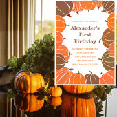 Halloween 1. Geburtstag Einladungen fallen Orange 