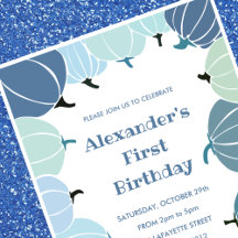 Halloween 1. Geburtstag Einladungen Herbstkürbis