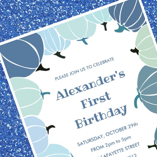 Halloween 1. Geburtstag Einladungen Herbstkürbis