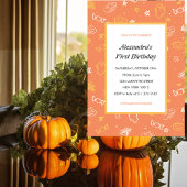 Halloween 1. Geburtstag Einladungen Herbstorange