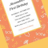 Halloween 1. Geburtstag Einladungen Herbstorange