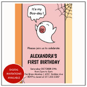 Halloween 1. Geburtstag Einladungen Rosa kleinen B