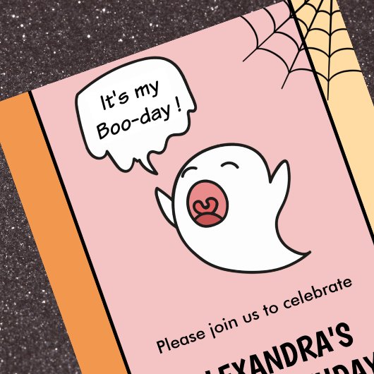 Halloween 1. Geburtstag Einladungen Rosa kleinen B