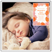 Halloween 1. Geburtstag Einladungen Rosa Kürbis