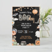 Halloween 1. Geburtstag Jegliches Party Einladung (Stehend Vorderseite)