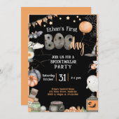 Halloween 1. Geburtstag Jegliches Party Einladung (Vorne/Hinten)