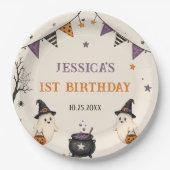 Halloween 1. Geburtstag Mädchen Geist Pappteller (Vorderseite)
