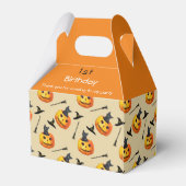 Halloween 1. Geburtstag Niedlich Black Cat Monogra Geschenkschachtel (Rückseite)