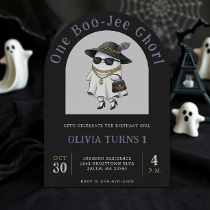 Halloween 1. Geburtstag Party One Boujee Ghost Einladung