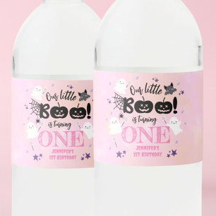 Halloween 1. Geburtstag Party Pink Girl Niedlich S Wasserflaschenetikett