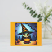 Halloween 1. Geburtstag Postkarte (Stehend Vorderseite)