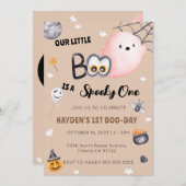 Halloween 1. Geburtstag Spooky One Geschlecht neut Einladung (Vorne/Hinten)