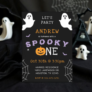 Halloween 1. Geburtstag Spooky One Ghost Gothic Einladung