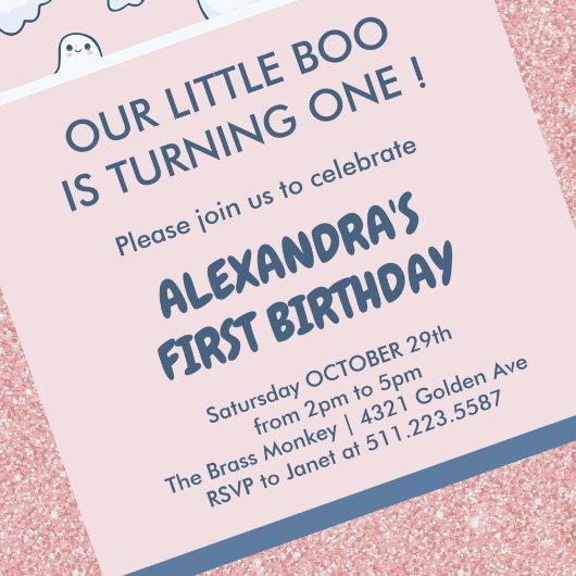 Halloween 1. Geburtstagsgröbchen Einladung