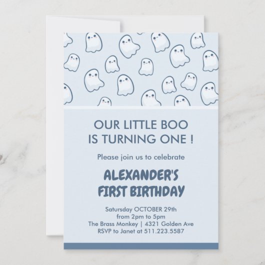 Halloween 1. Geburtstagsspoktacular Einladung (Vorderseite)