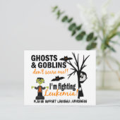Halloween 1 Leukemia Warrior Postkarte (Stehend Vorderseite)