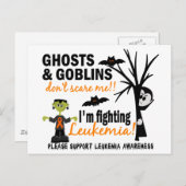 Halloween 1 Leukemia Warrior Postkarte (Vorne/Hinten)