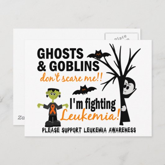 Halloween 1 Leukemia Warrior Postkarte (Vorne/Hinten)
