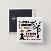Halloween 1 Myeloma-Krieger Button (Vorne & Hinten)