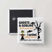 Halloween 1 Nieren-Krebs-Überlebender Button (Vorne & Hinten)