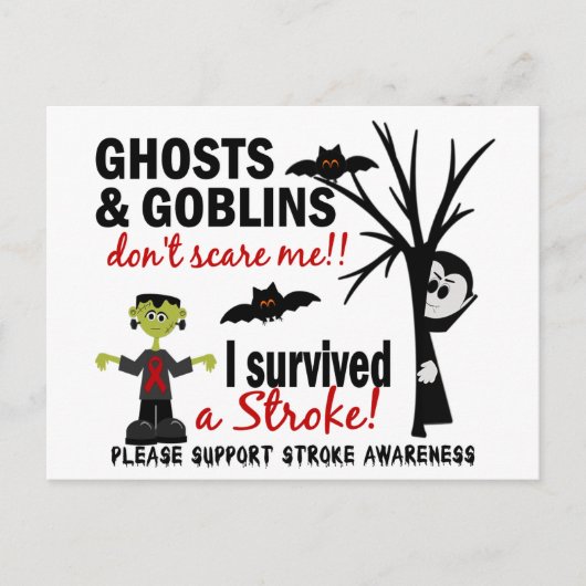 Halloween 1 Stroke Survivor Postkarte (Vorderseite)