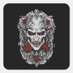 Halloween 1 Vampire, beängstigendes Monster, Horro Quadratischer Aufkleber
