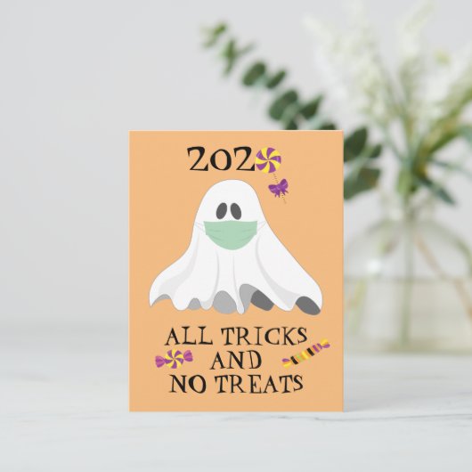 Halloween 2020 Alle Tricks und keine Leckereien Postkarte (Stehend Vorderseite)